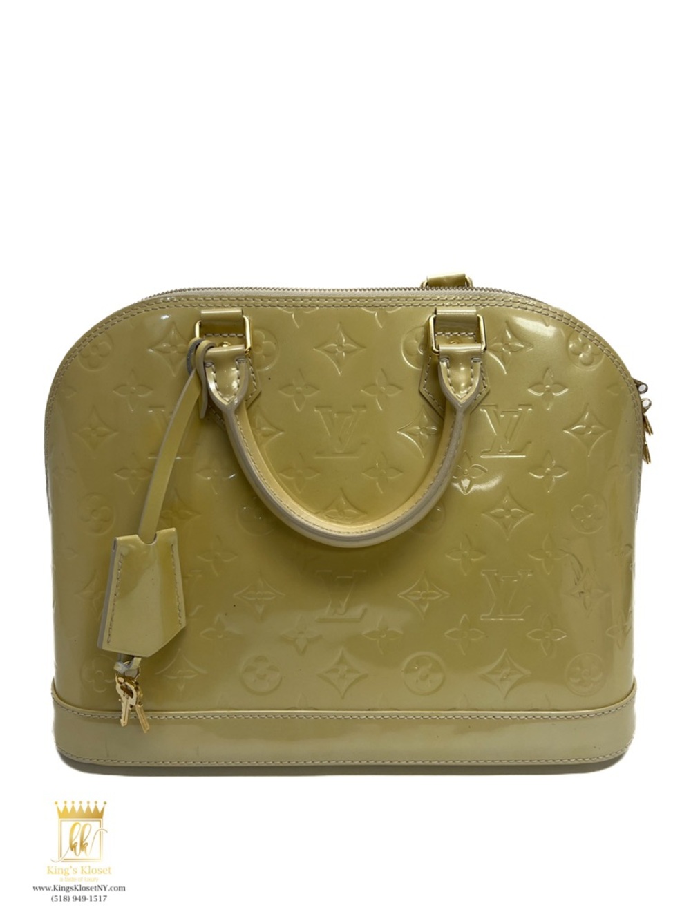 Louis Vuitton Olive Patent Vernis Alma Satchel - Picture 1 of 14